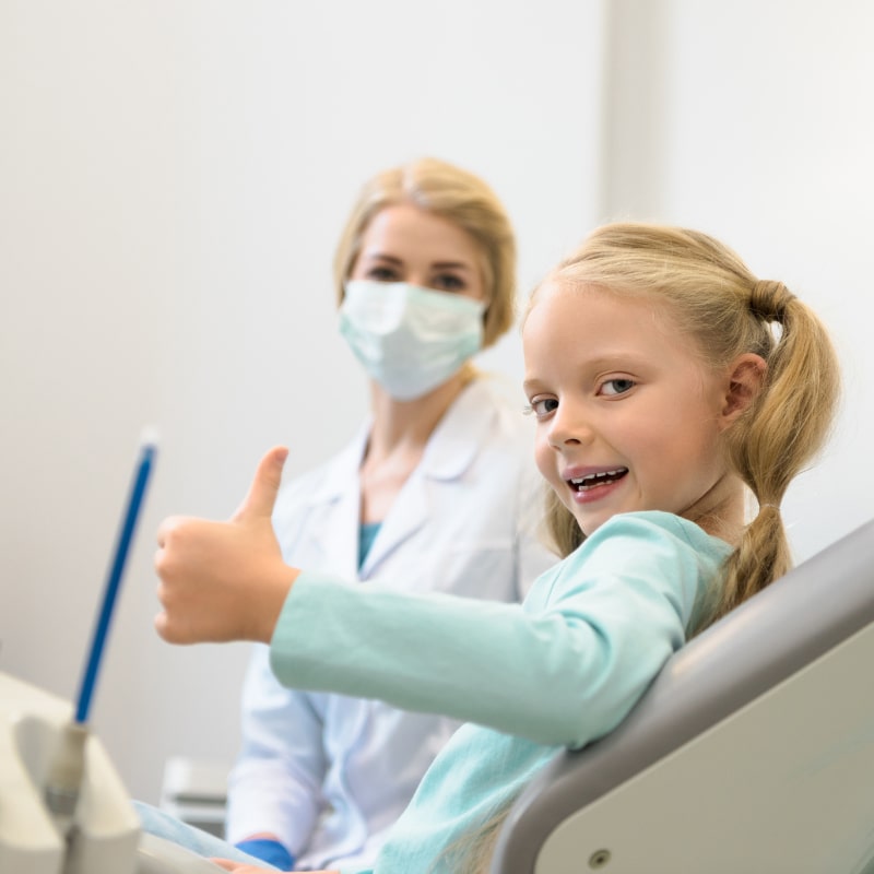 Kid happy at dentist control
