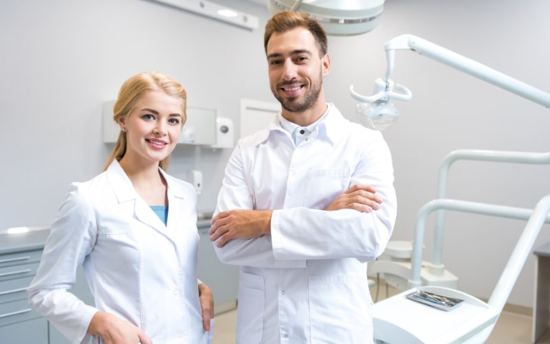 Dentist with an associate