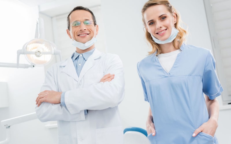 Dentist with an associate