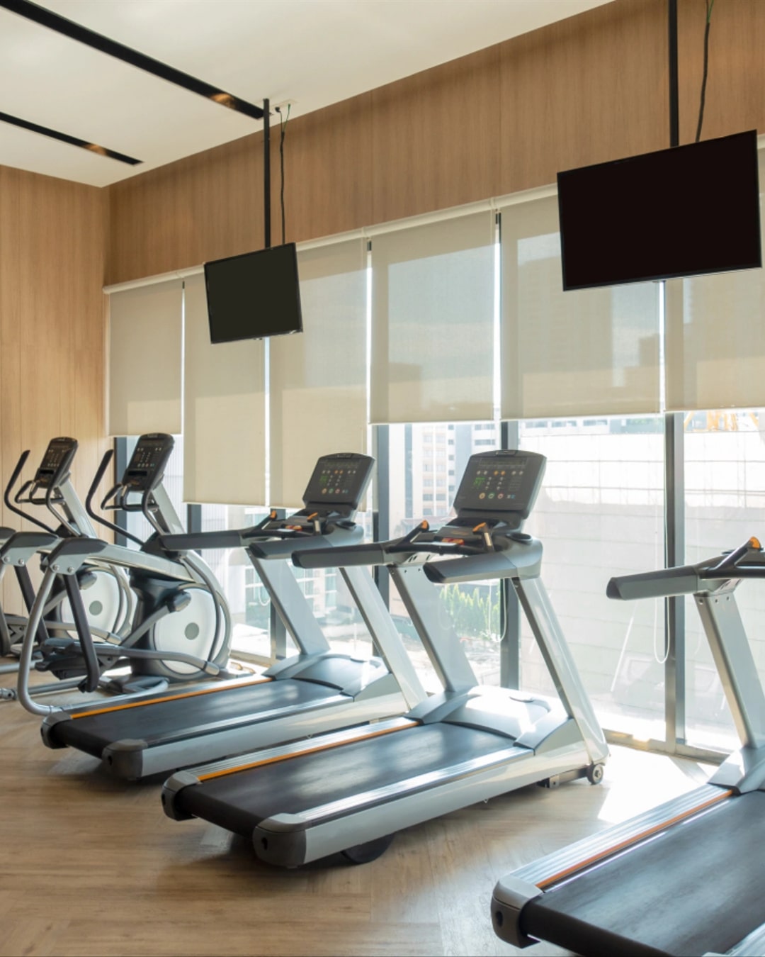 Fitness tracks in a gym
