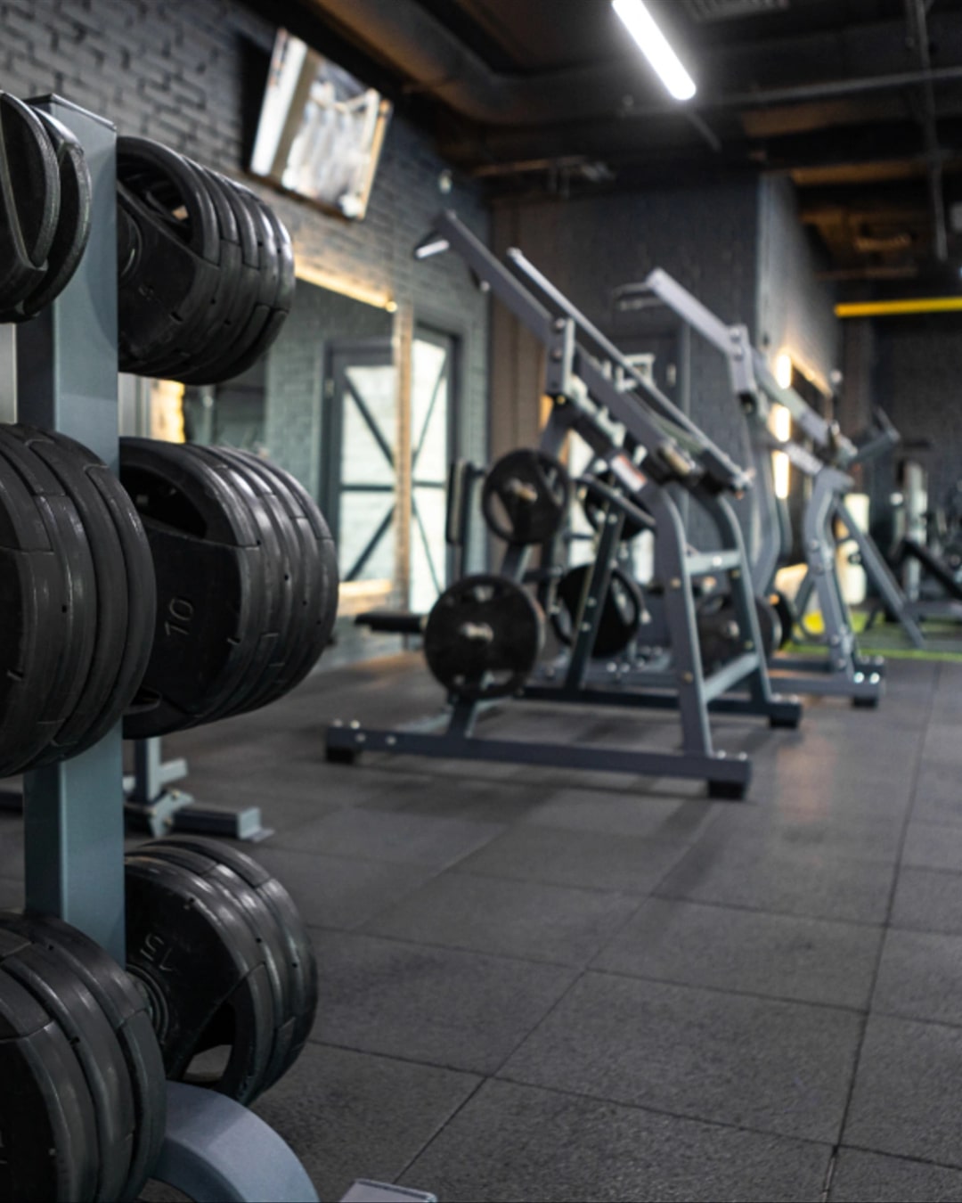 weights and other gym equipment