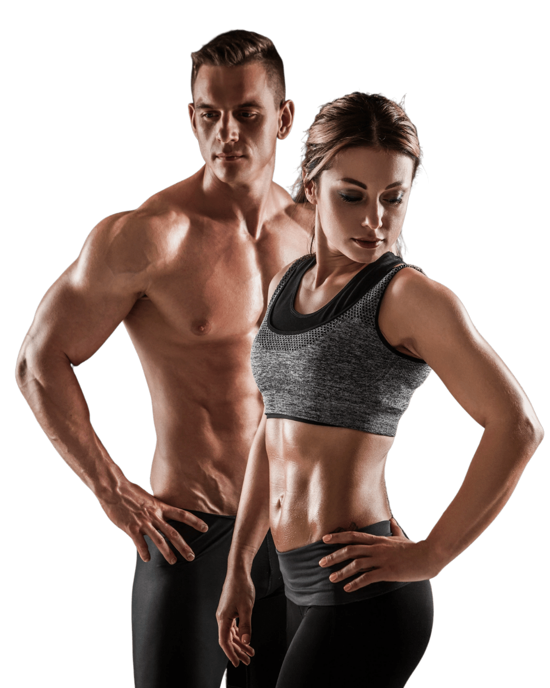 Man and a woman after the fitness training
