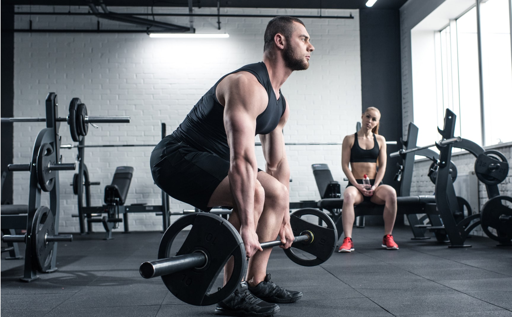 Gym members in a workout