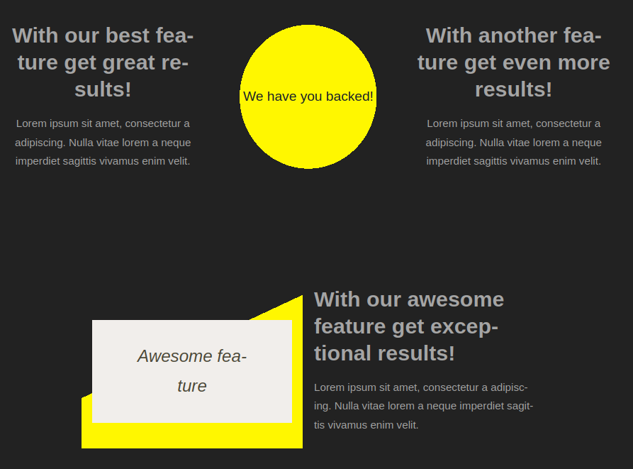 Feature sections of the Blacklemon skin for the IceCubo WordPress theme