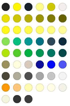 The color palette of the Blacklemon skin for the IceCubo WordPress theme