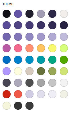 Color palette for the Blackberry skin of the IceCubo theme