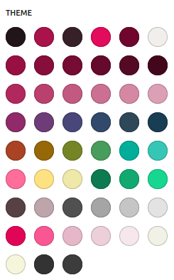 Color palette with Raspberry skin for the IceCubo WordPress theme