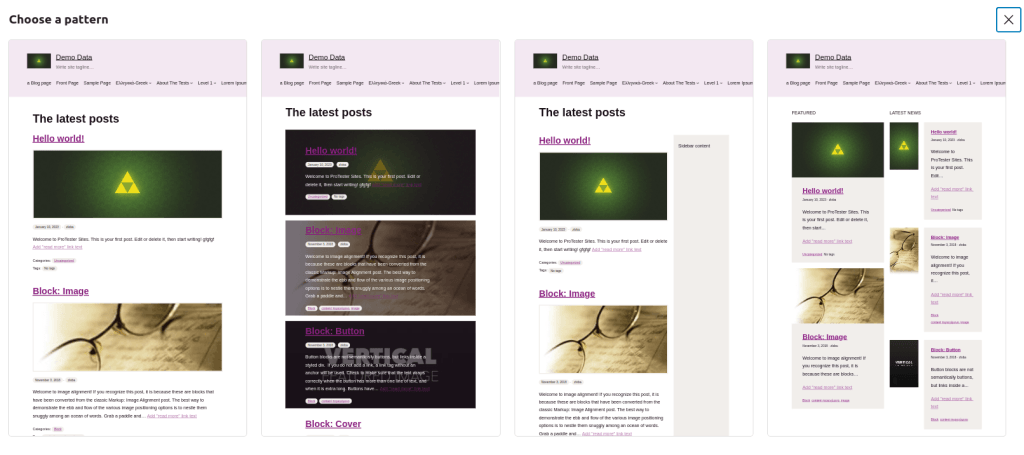 Blog and magazine layouts