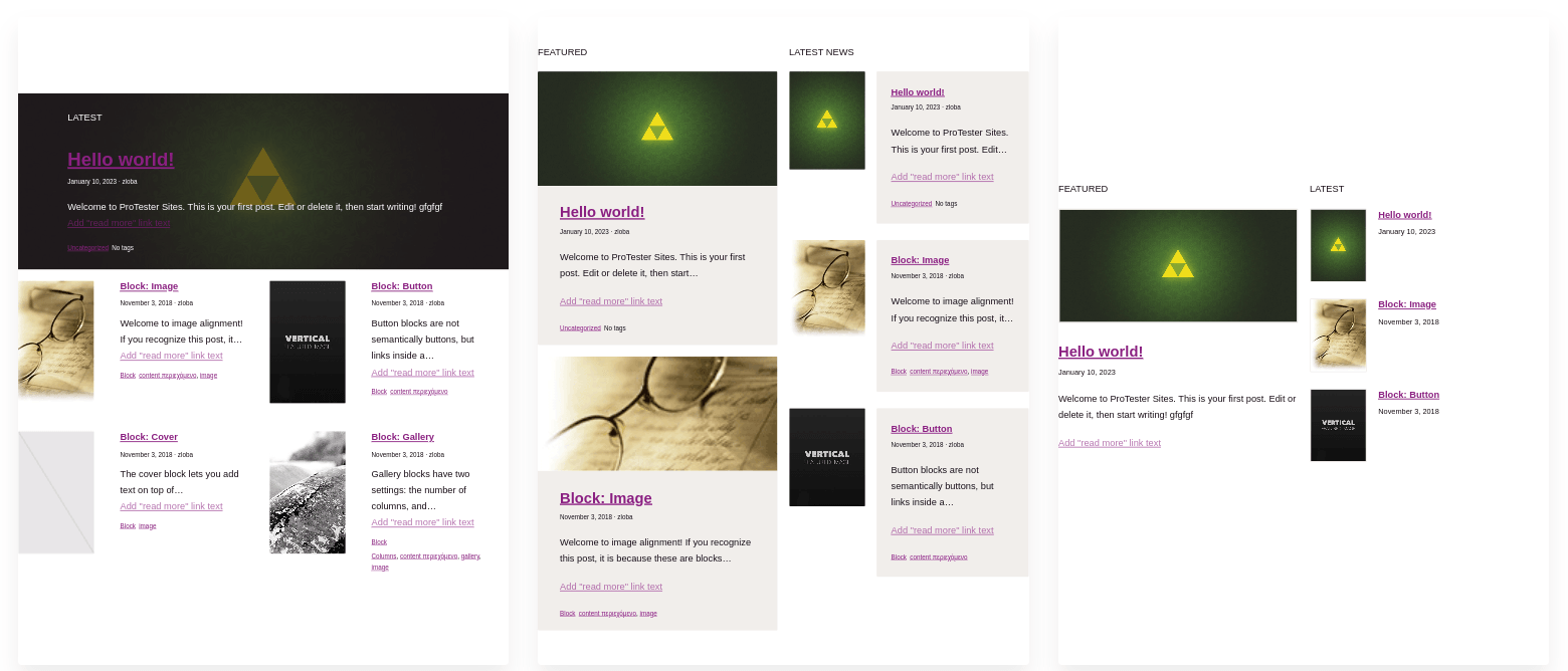 Magazine intro section