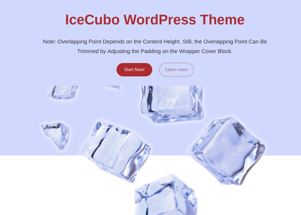 Various Hero sections available with Bilberry skin