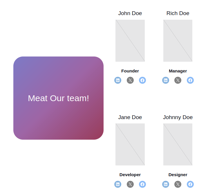 One of the Team sections with the Bilberry skin