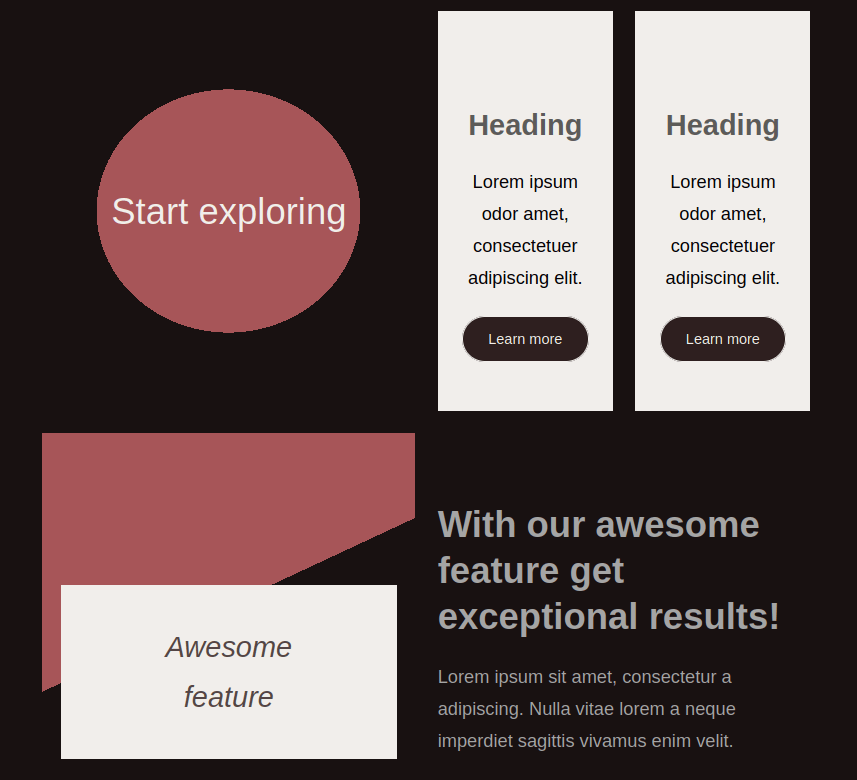 Black cherry skin - One of the patterns to present features or portfolio items