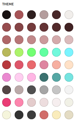 Color palette with Black Charry skin for the IceCubo WordPress theme