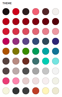 Color palette with Cherry skin for the IceCubo WordPress theme