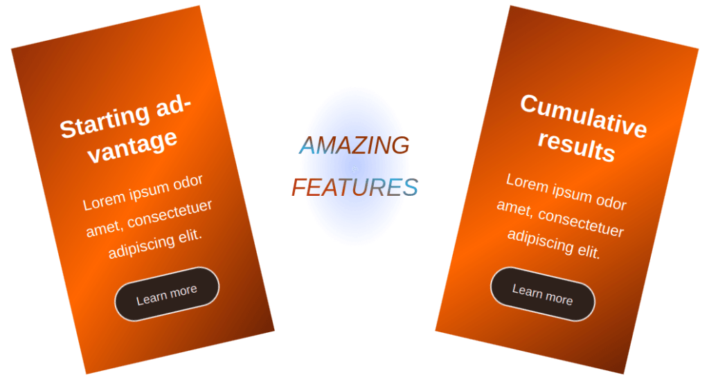 Clementine skin - One of the patterns to present features or portfolio items