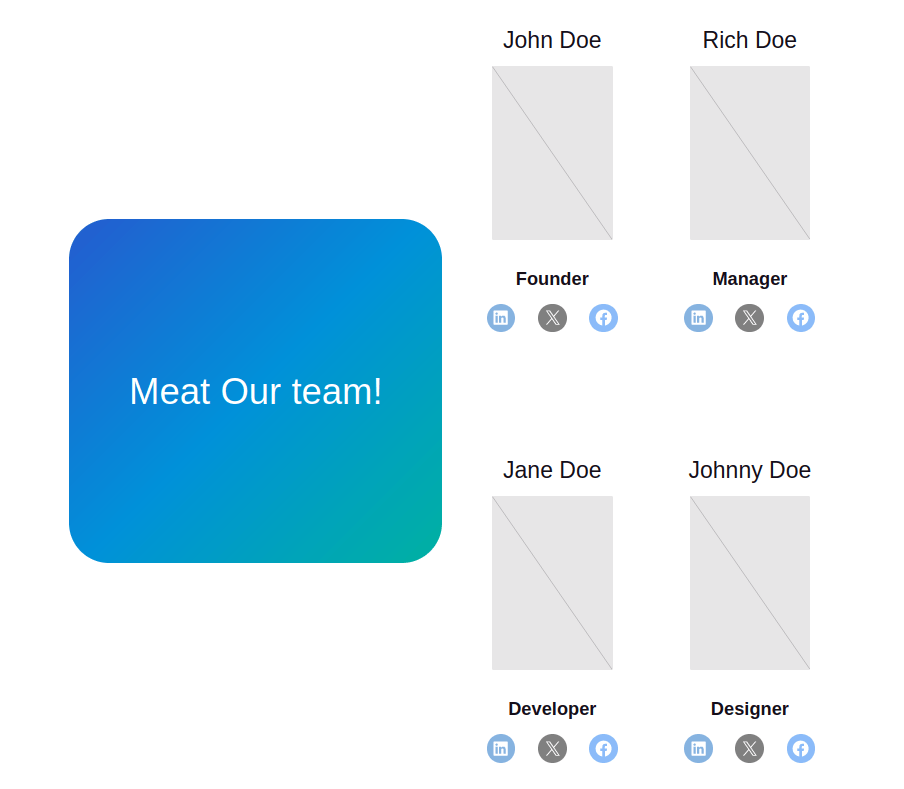 One of the Team sections with the Grape skin