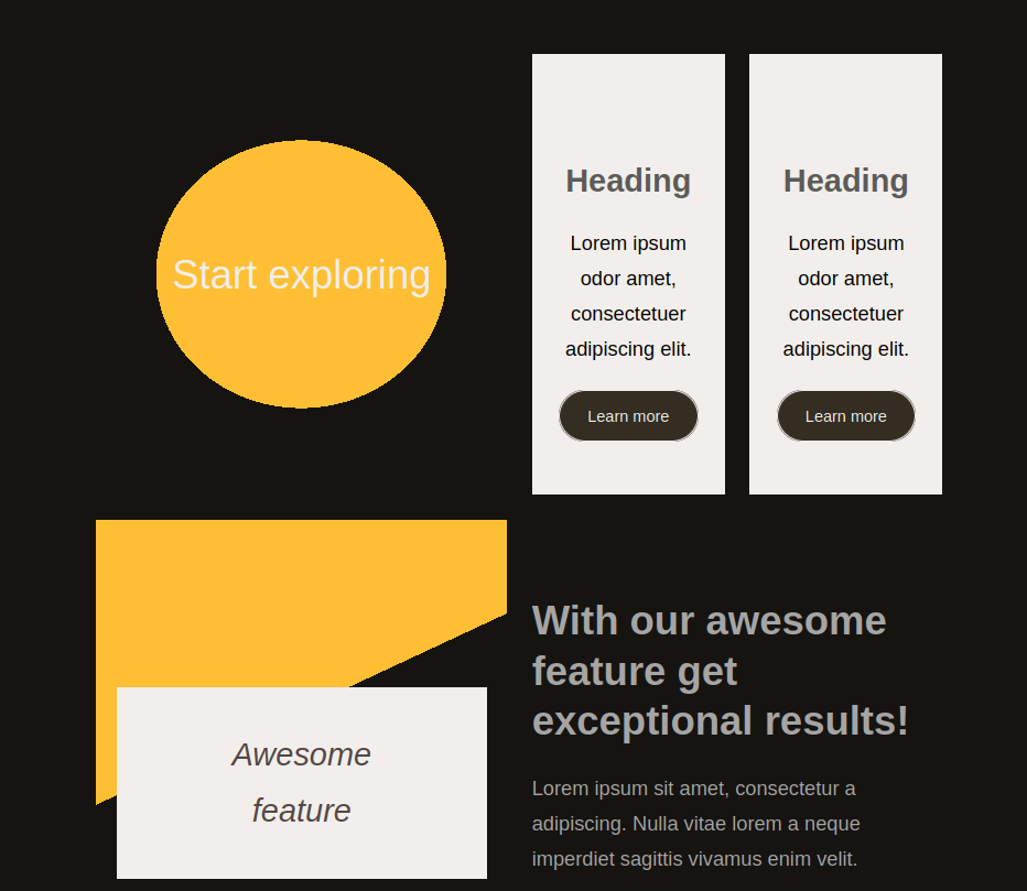 Black Kumquat skin - One of the patterns to present features or portfolio items