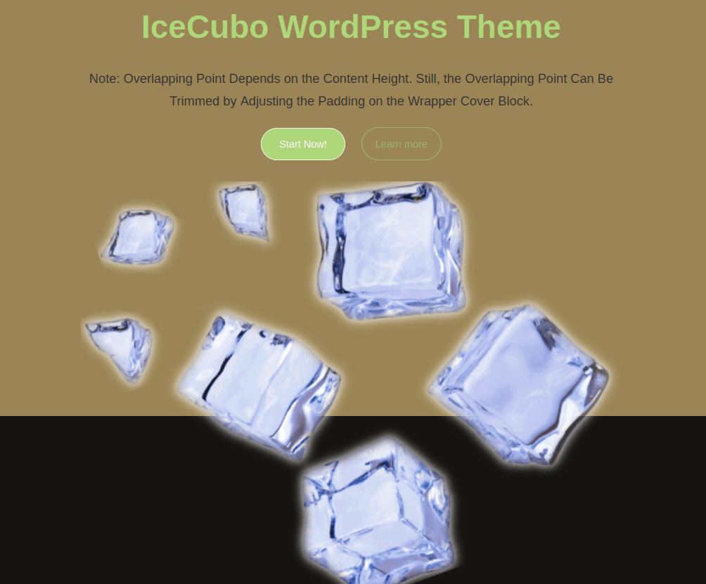 Various Hero sections available with Black Kumquat skin