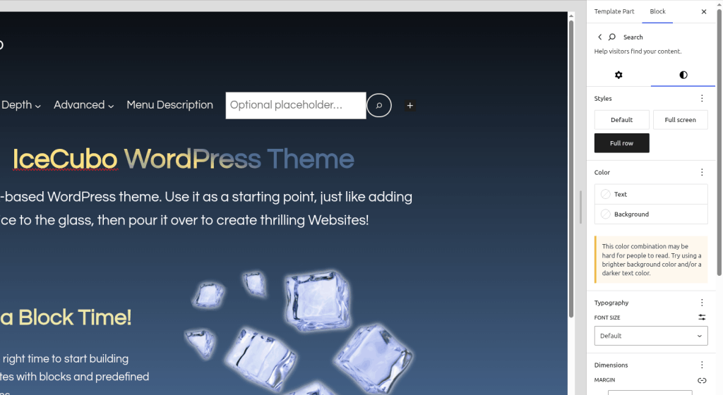 Icecubo additional styles for the search block